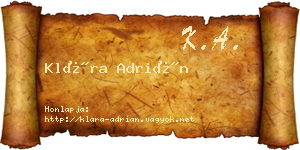 Klára Adrián névjegykártya