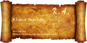 Klára Adrián névjegykártya